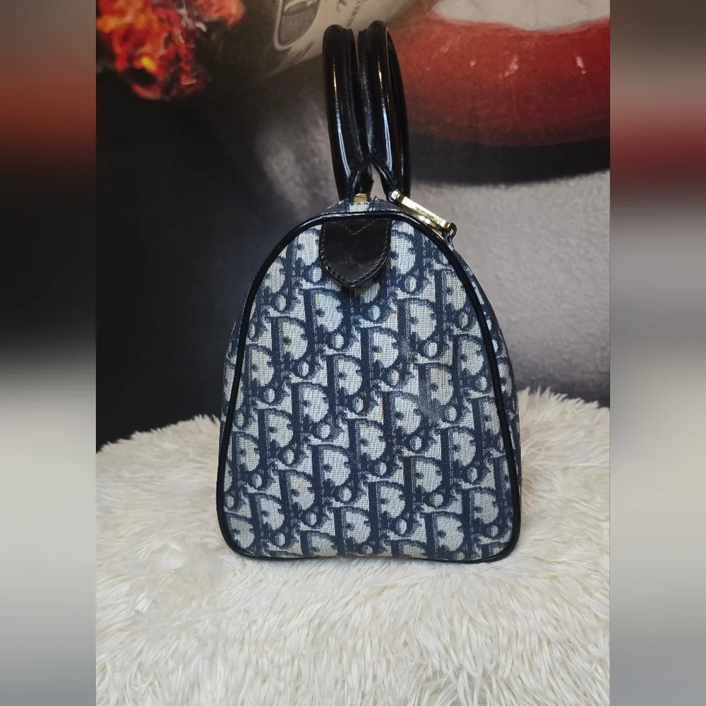 Dior Blue and White Satchel with Monogram Print - Picture 3 of 16
